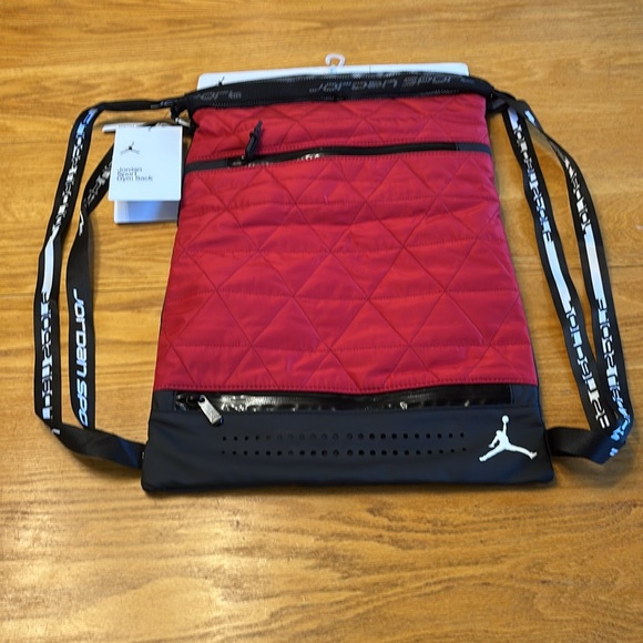 Jordan Quilted Red and Black Backpack - Picture 2 of 5